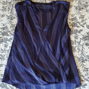 Ann Taylor sleeveless faux wrap blouse